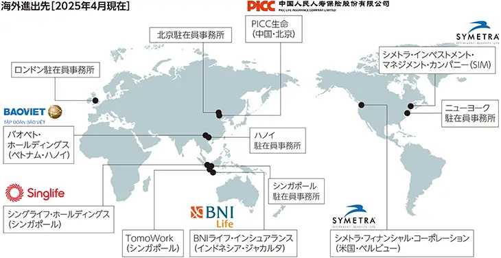 出資先企業の位置・概要を示す図