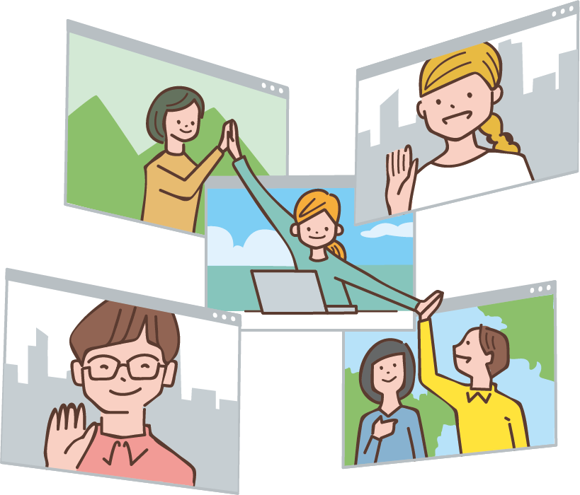 放課後支援の大人向け勉強会の様子（オンライン学習）