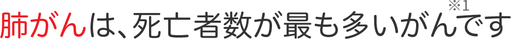 肺がんは、死亡者数が最も多いがんです