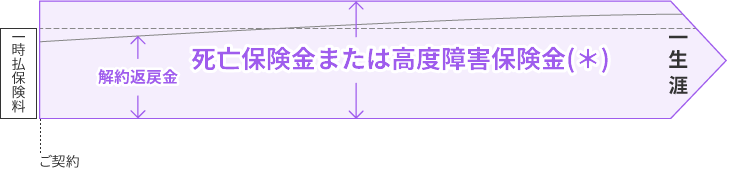 終身保険（一時払い）のしくみ図