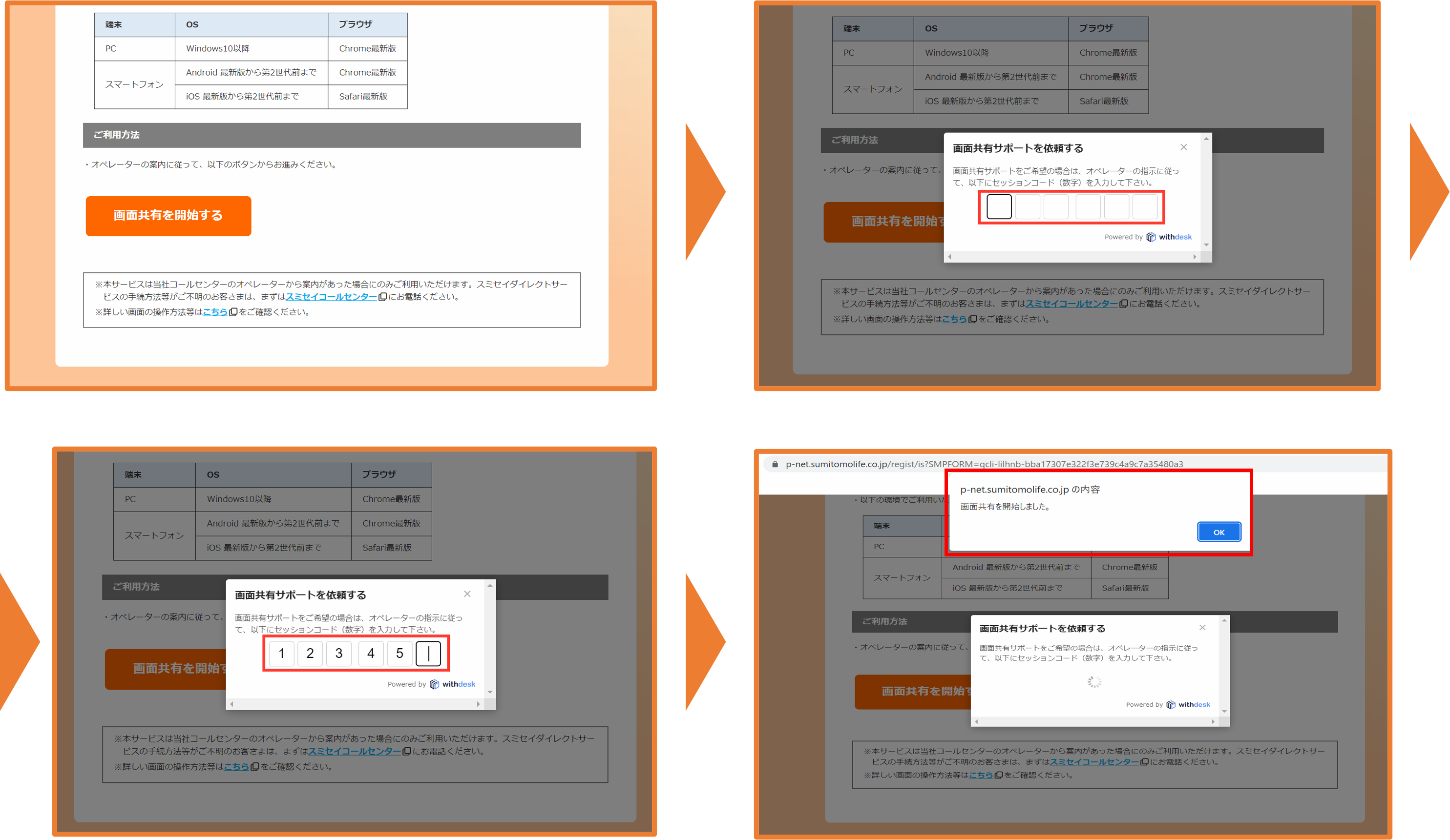 パソコンでの画面共有サービス利用方法