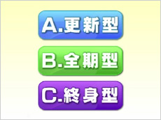 「更新型」「全期型」「終身型」の違いをご存知ですか？