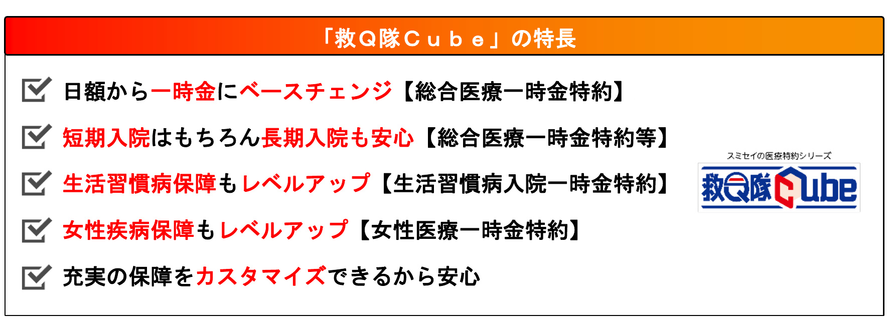 救Q隊Cubeの特長